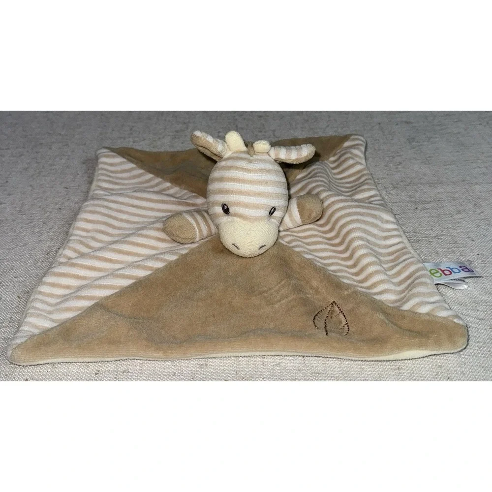 Ebba George Giraffe Luvster Plush Lovey Stripes Security Blanket Tan Baby